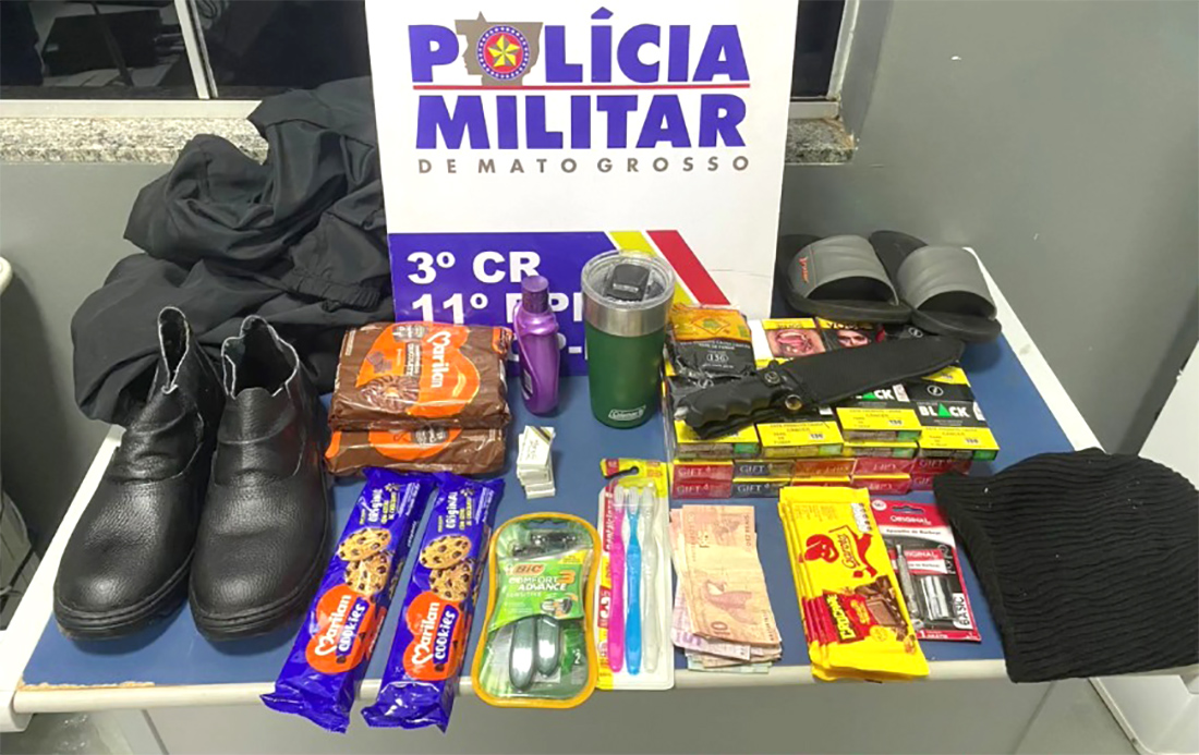 PM prende em flagrante homem furtando produtos de mercado em Sinop Só