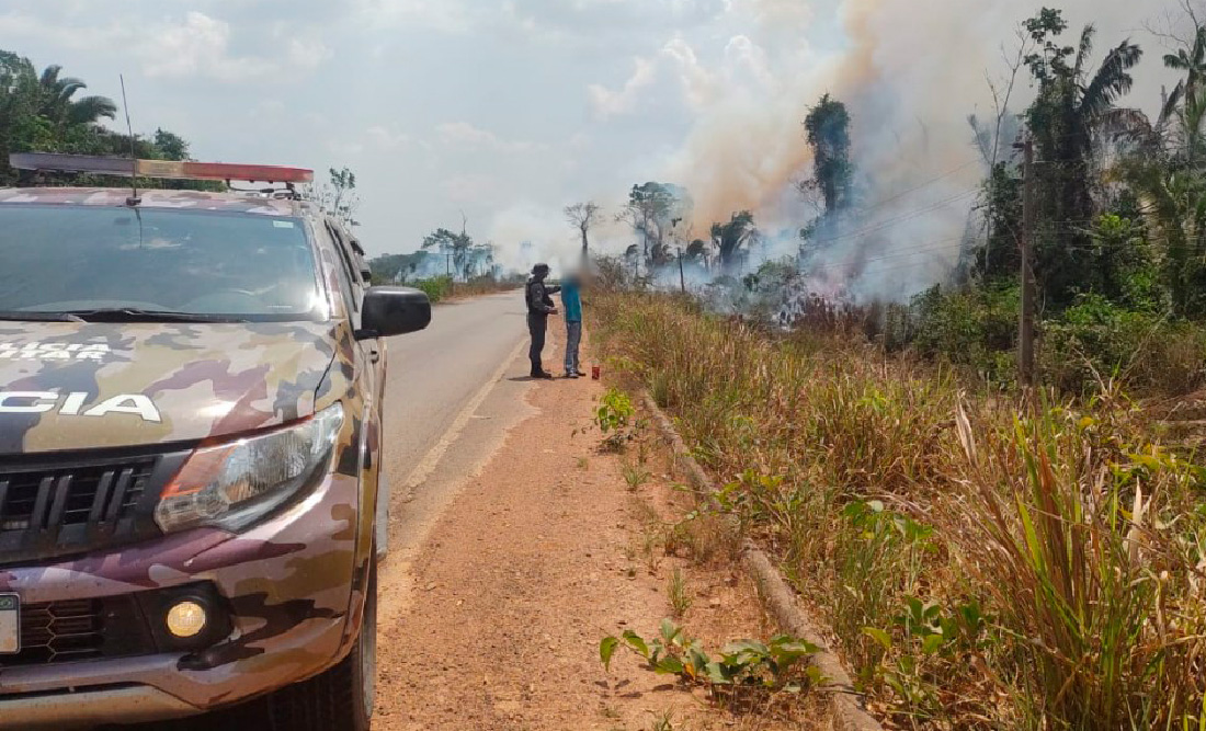 Suspeito de atear fogo em mata às margens de rodovia no Nortão é preso