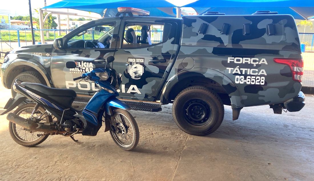 Moto furtada é recuperada pela PM em Sinop um preso Só Notícias