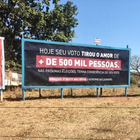 Prefeito em Mato Grosso repudia outdoor contra Bolsonaro e promete